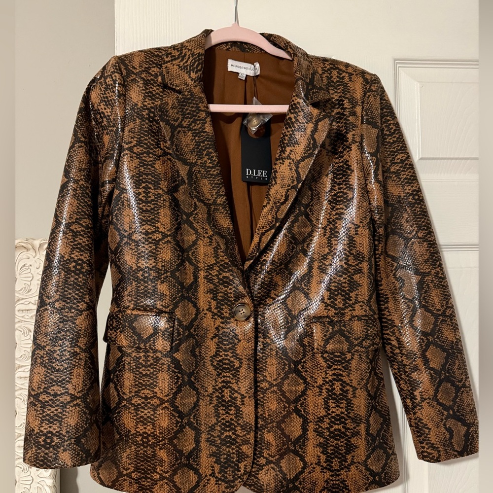 Brown and Black Snake Skin Blazer